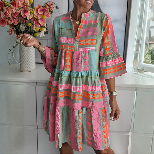 Vestido midi bohemio de corte holgado