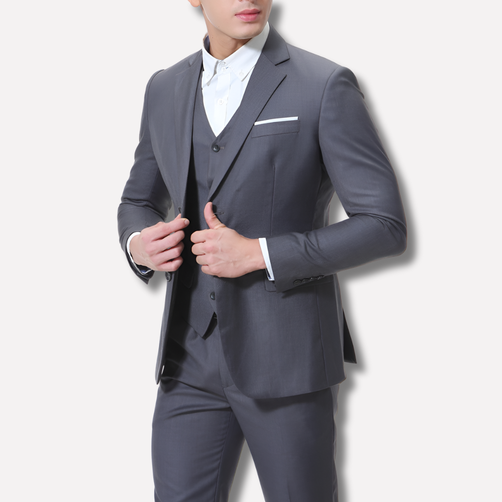 Slim-fit three-piece men's suit