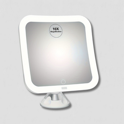 Miroir de maquillage LED LumiView grossissant 10x – lumineux, pratique et convivial