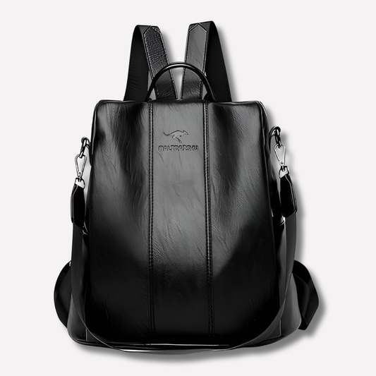 Mochila de cuero antirrobo para mujer