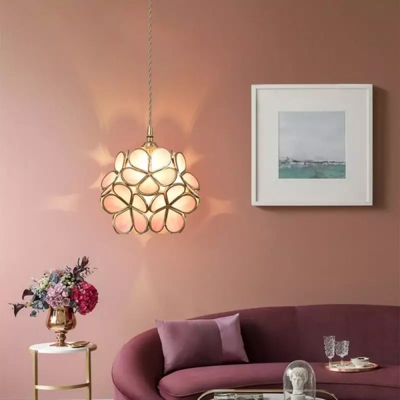 Candeeiro de teto elegante em forma de flor para uma luz acolhedora