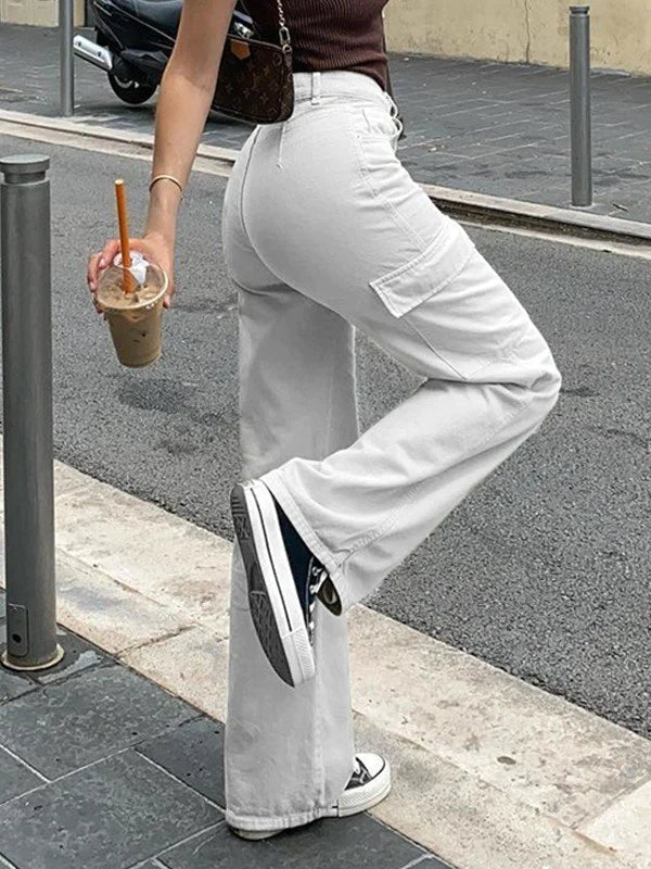 Cargo-Hose mit weitem Bein und Taschen für Damen
