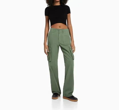 Cargo-Hose mit weitem Bein und Taschen für Damen