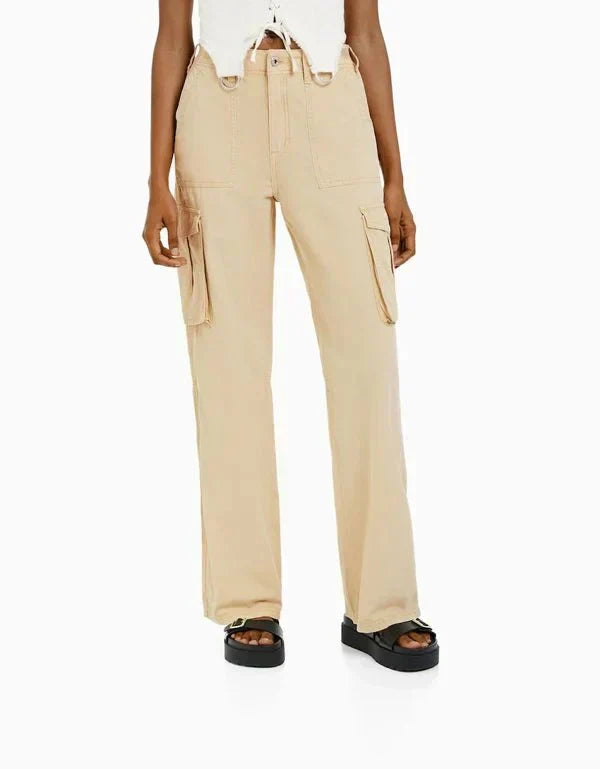 Cargo-Hose mit weitem Bein und Taschen für Damen