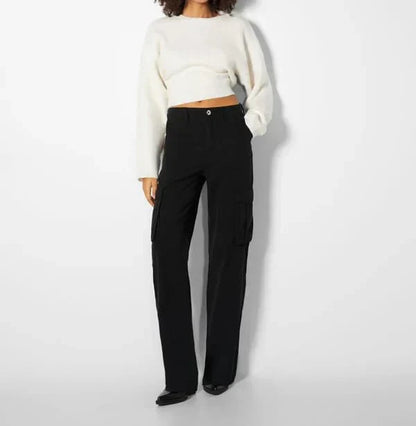 Cargo-Hose mit weitem Bein und Taschen für Damen