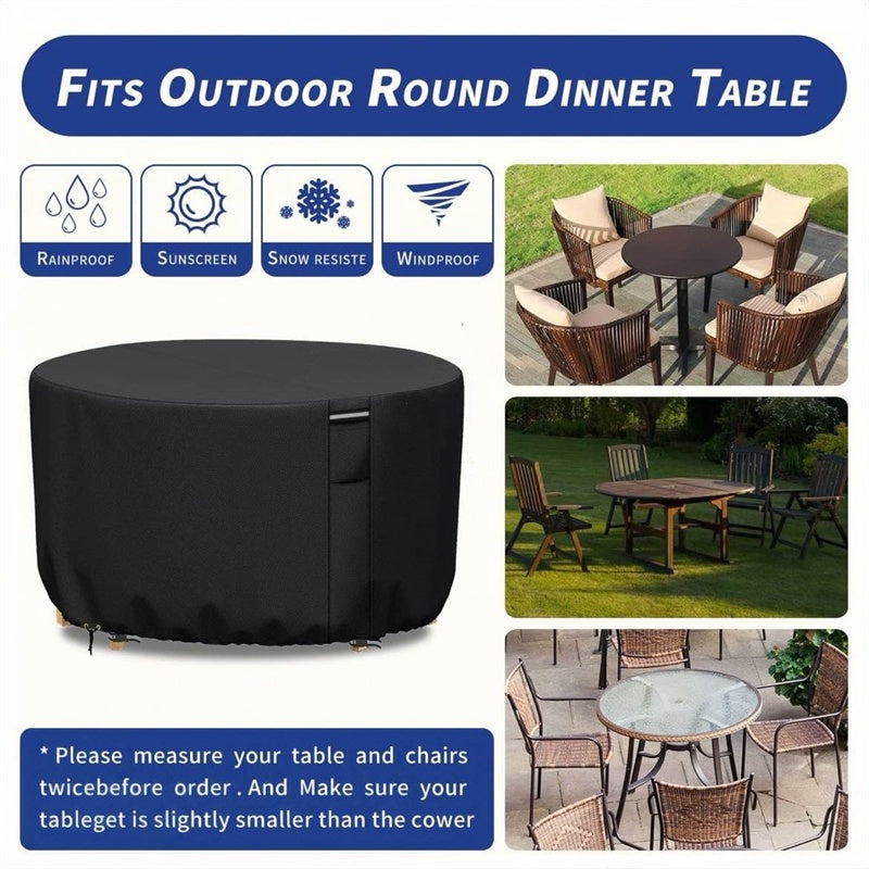 Round Garden Furniture Cover with Air Ventilation
