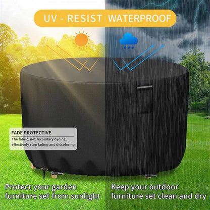 Round Garden Furniture Cover with Air Ventilation