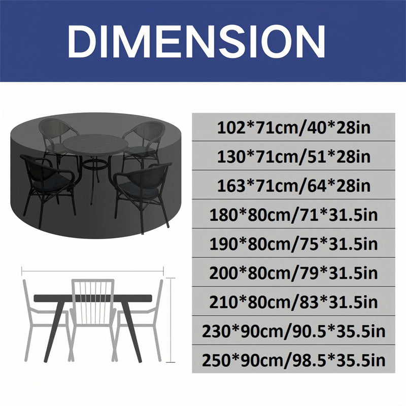 Round Garden Furniture Cover with Air Ventilation