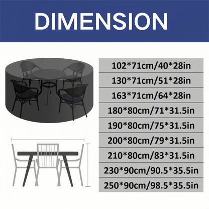 Round Garden Furniture Cover with Air Ventilation