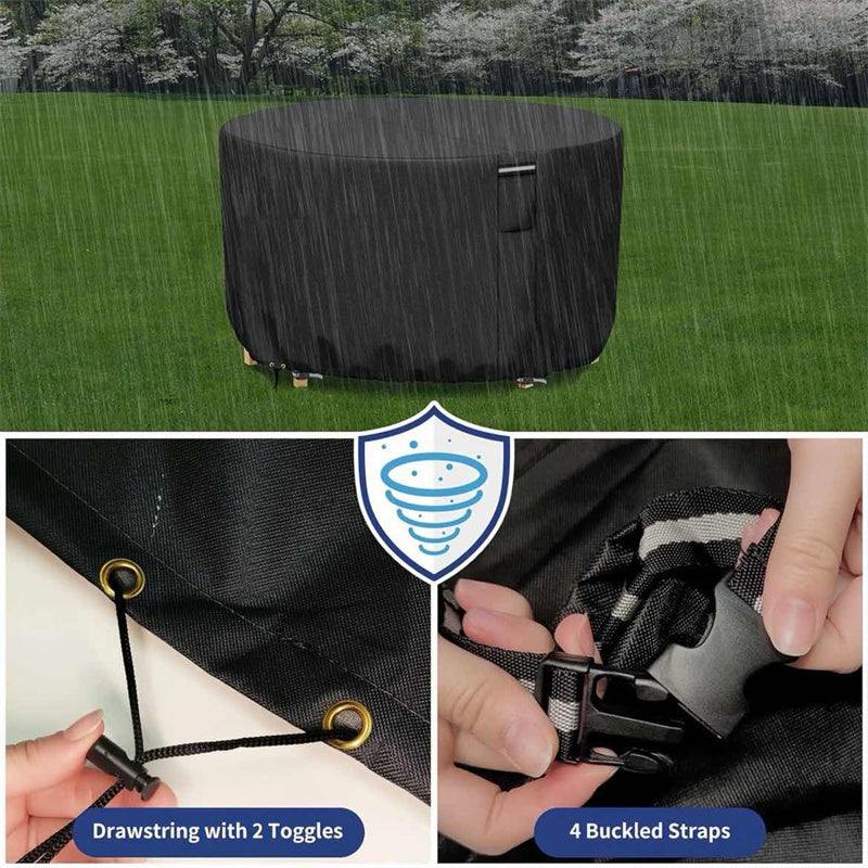 Round Garden Furniture Cover with Air Ventilation