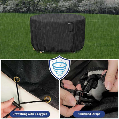 Round Garden Furniture Cover with Air Ventilation