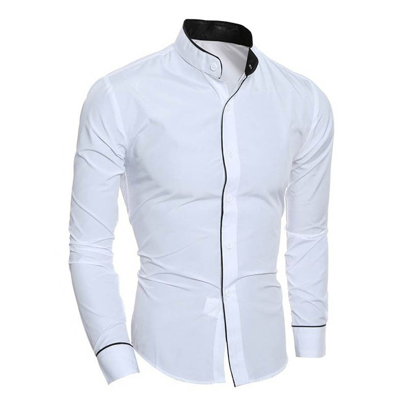 Hendrik | Slim-fit men's shirt with stand-up collar