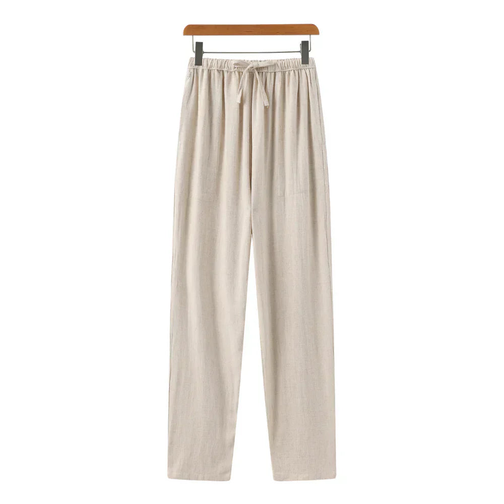 Hessel | Linen Slim Fit Trousers