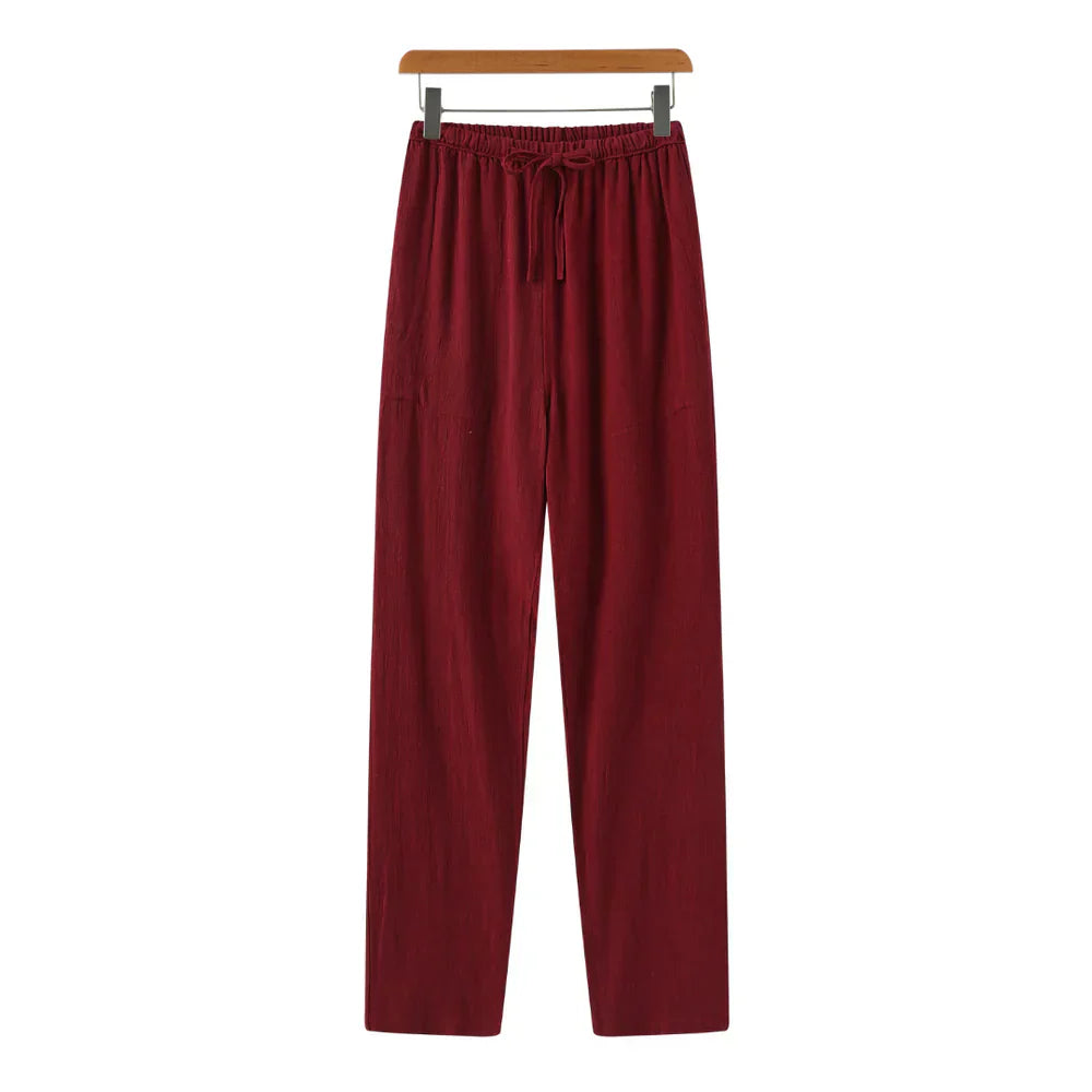 Hessel | Linen Slim Fit Trousers