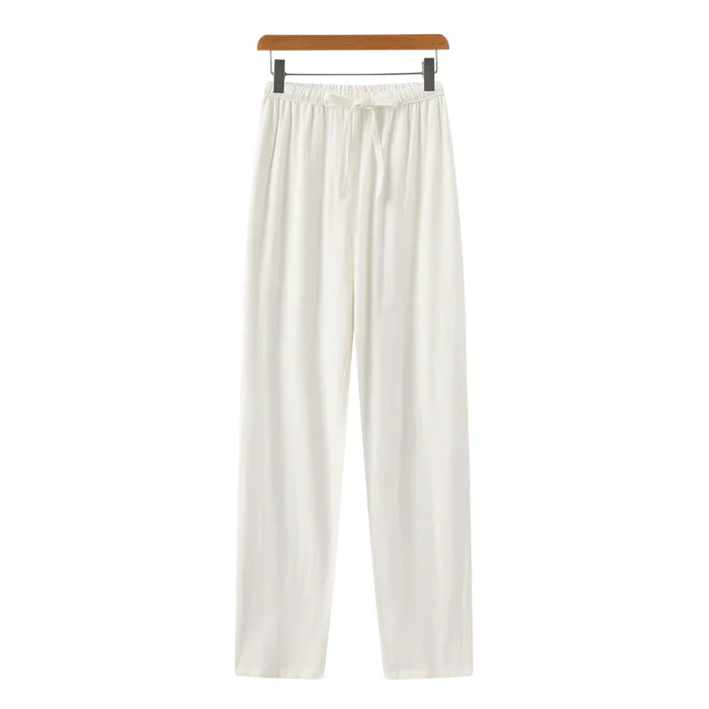 Hessel | Linen Slim Fit Trousers
