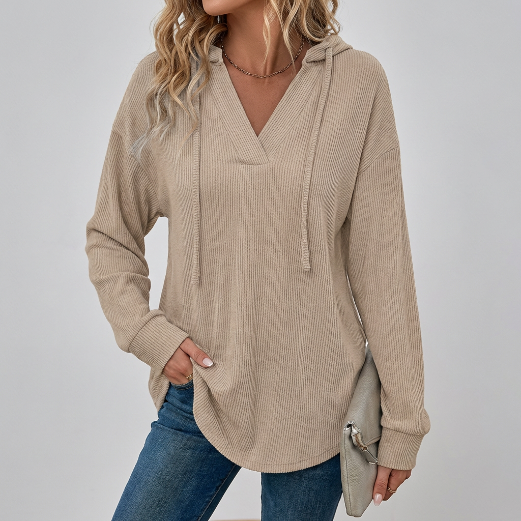 V-Neck Oversized Hoodie