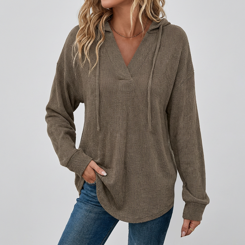 V-Neck Oversized Hoodie