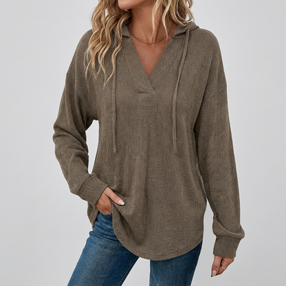 V-Neck Oversized Hoodie