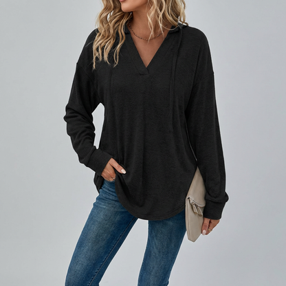 V-Neck Oversized Hoodie