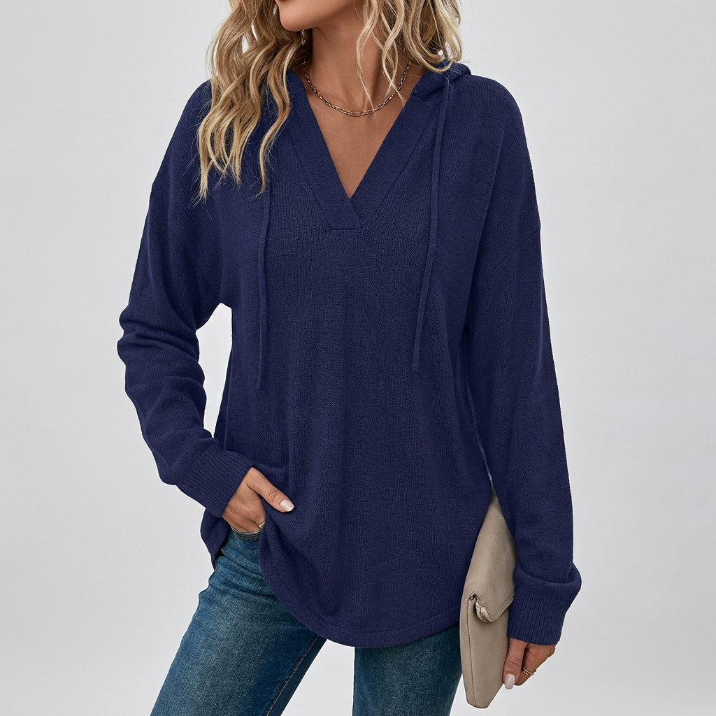 V-Neck Oversized Hoodie
