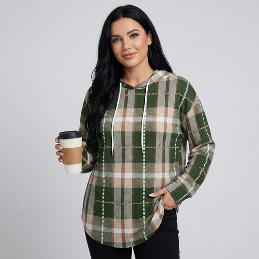Sudadera de manga larga para mujer con cuello redondo