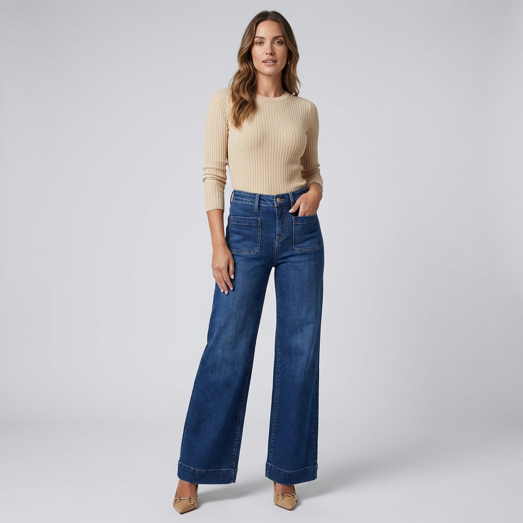 Women's High Waist Wide Leg Jeans