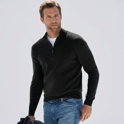 Pullover da uomo con scollo a V e cerniera – Ideale per la primavera