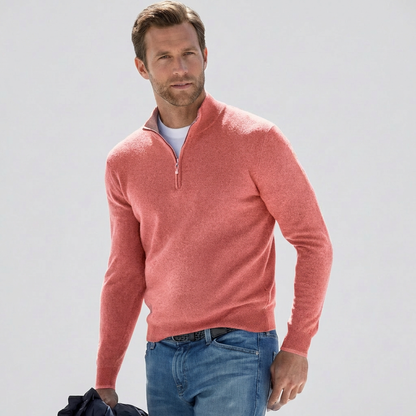 Pullover da uomo con scollo a V e cerniera – Ideale per la primavera