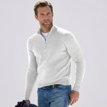 Pullover da uomo con scollo a V e cerniera – Ideale per la primavera