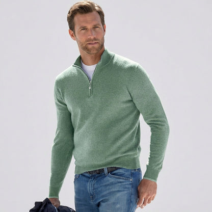 Pullover da uomo con scollo a V e cerniera – Ideale per la primavera