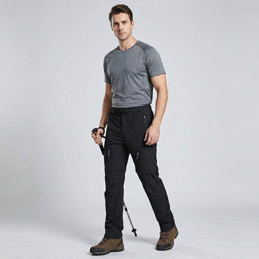 Pantalones cómodos para exteriores con cremallera desmontable para hombre - Caña