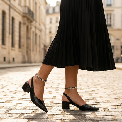 Orthopaedic Brown Pumps - Croco