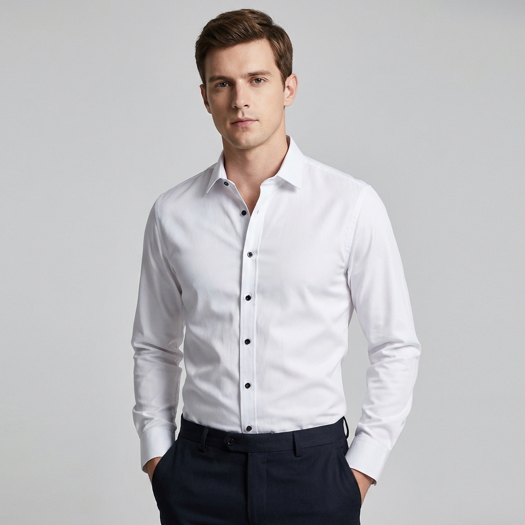 Camisa de hombre sin arrugas ni pliegues: práctica y elegante
