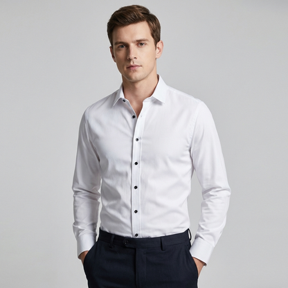 Camisa de hombre sin arrugas ni pliegues: práctica y elegante