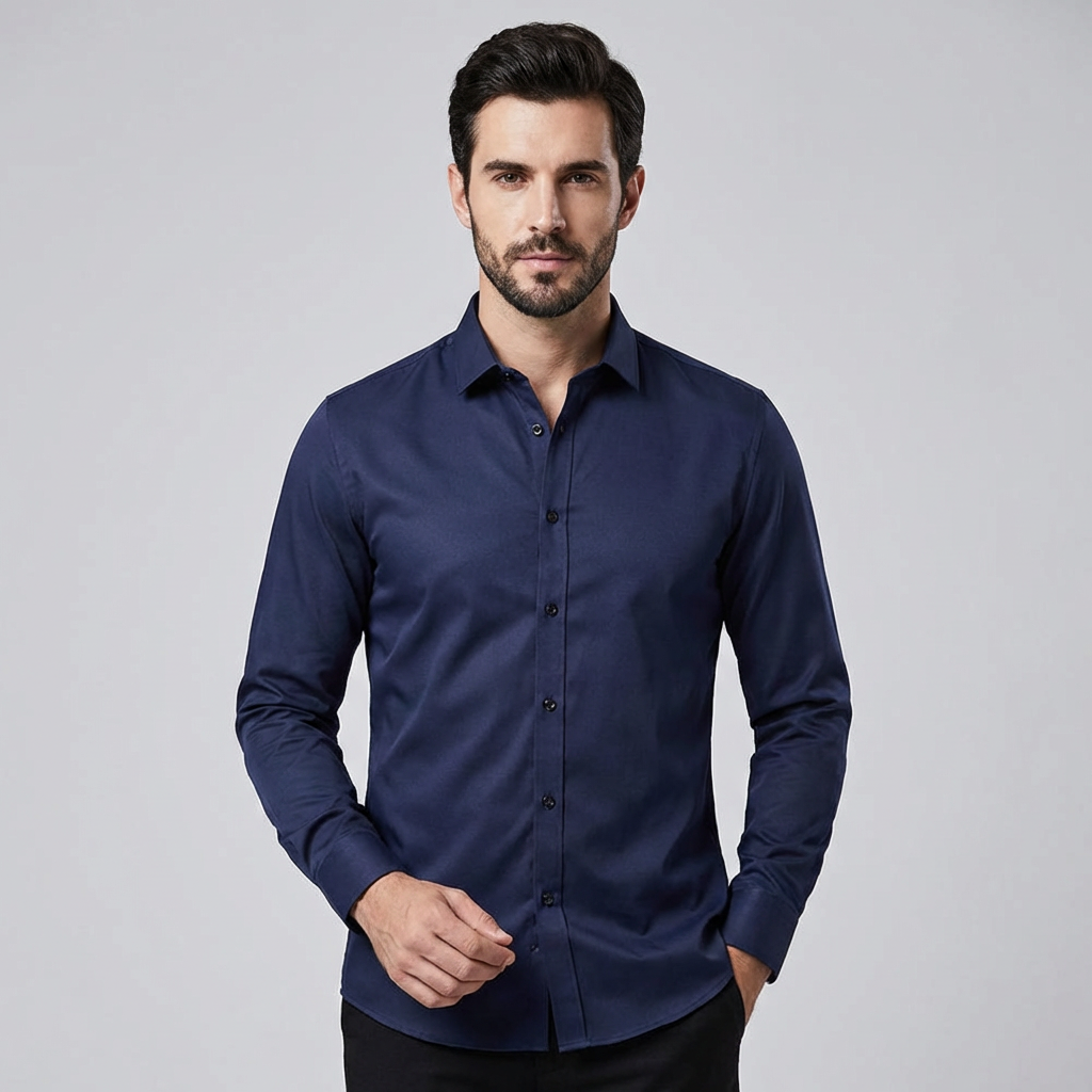 Camisa de hombre sin arrugas ni pliegues: práctica y elegante