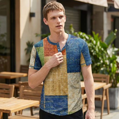 Men's Waffle Knit Casual T-shirt