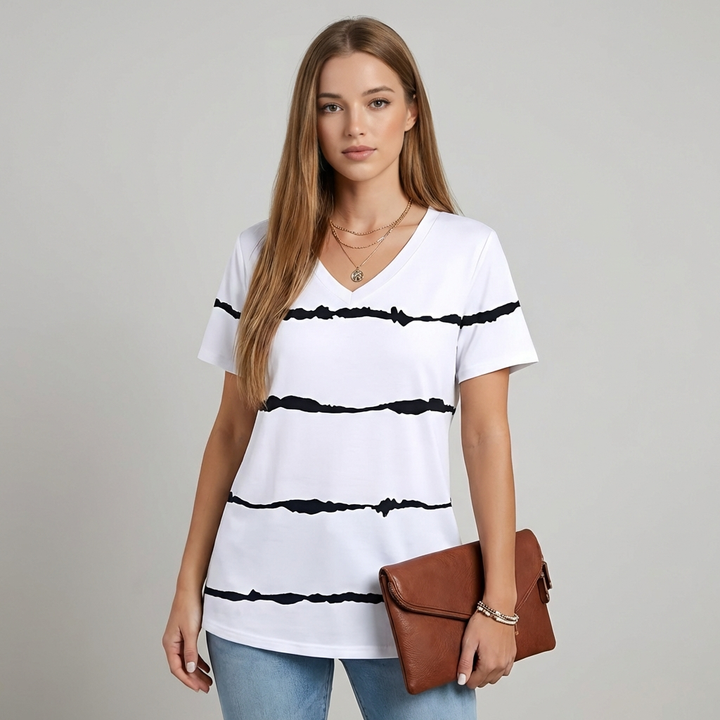 Women’s V-Neck Short Sleeve Top