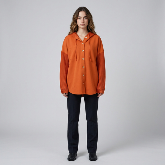 Camisola de capuz oversized para mulher