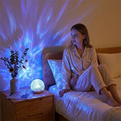 Lamp with Colourful Ocean Waves for Relaxation and Atmosphere