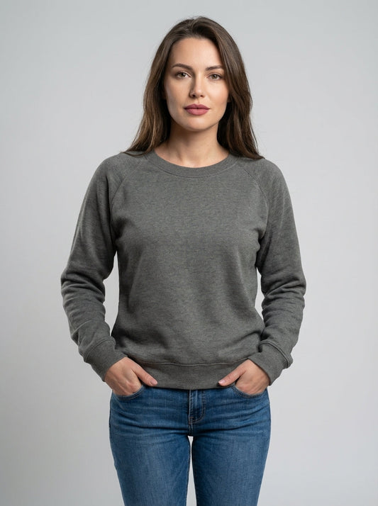 Sudadera informal con cuello redondo