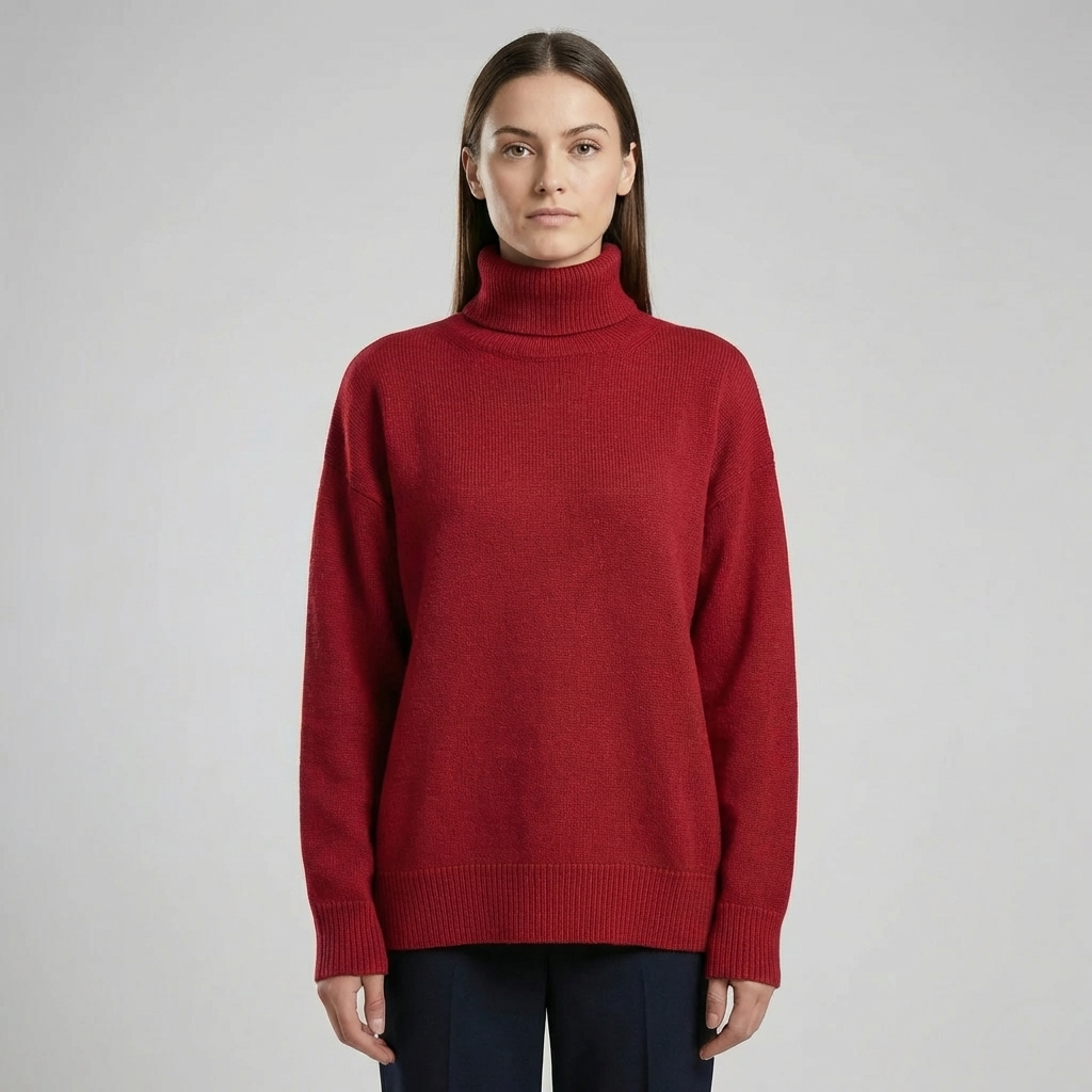 Ribbed Turtleneck Sweater – Casual Long Sleeve Style