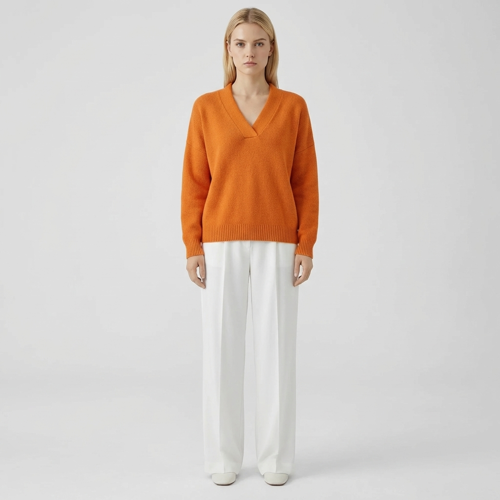 V-Neck Knitted Top for Women