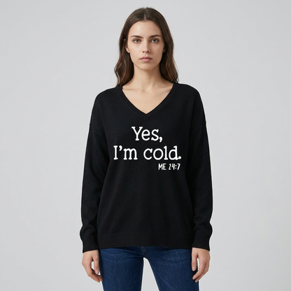 Oversize-Pullover mit V-Ausschnitt für Damen