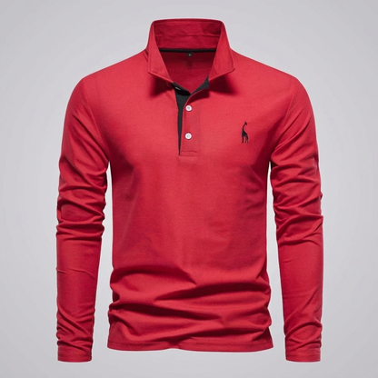 Men's Classic Polo Shirt with Button Neck