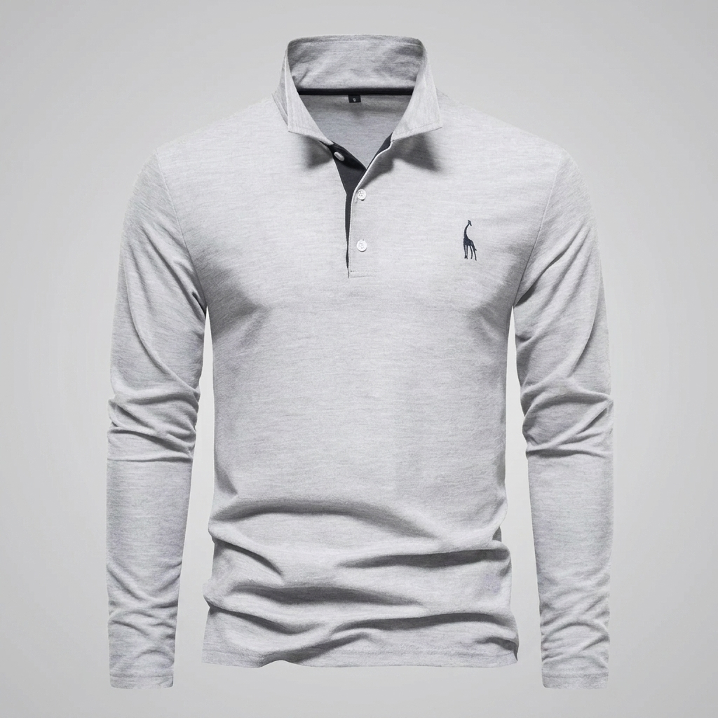Men's Classic Polo Shirt with Button Neck