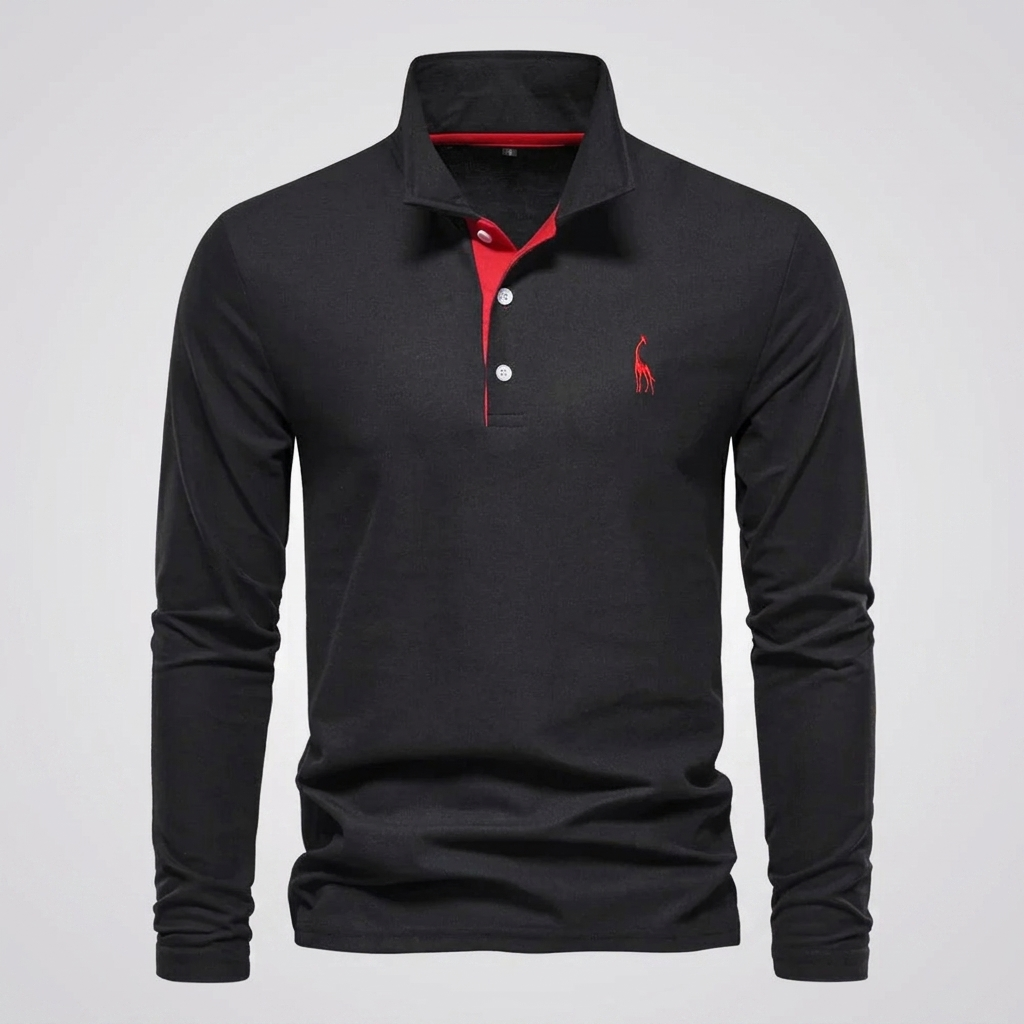 Men's Classic Polo Shirt with Button Neck