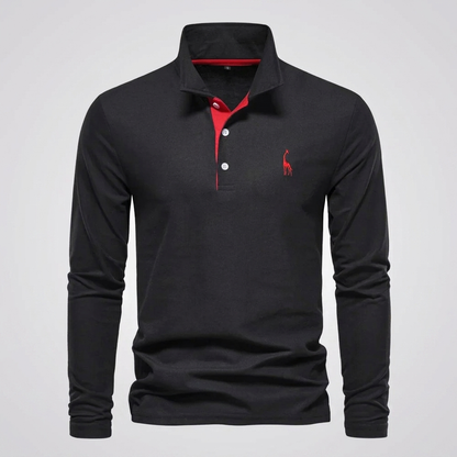Men's Classic Polo Shirt with Button Neck