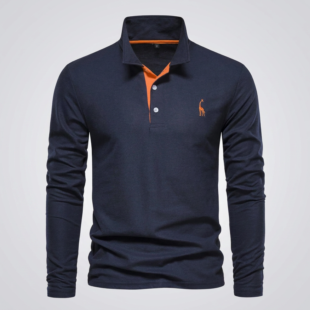 Men's Classic Polo Shirt with Button Neck