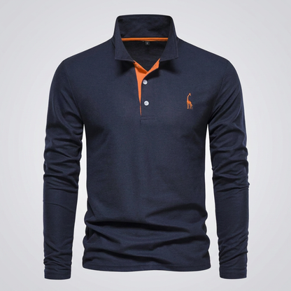 Men's Classic Polo Shirt with Button Neck