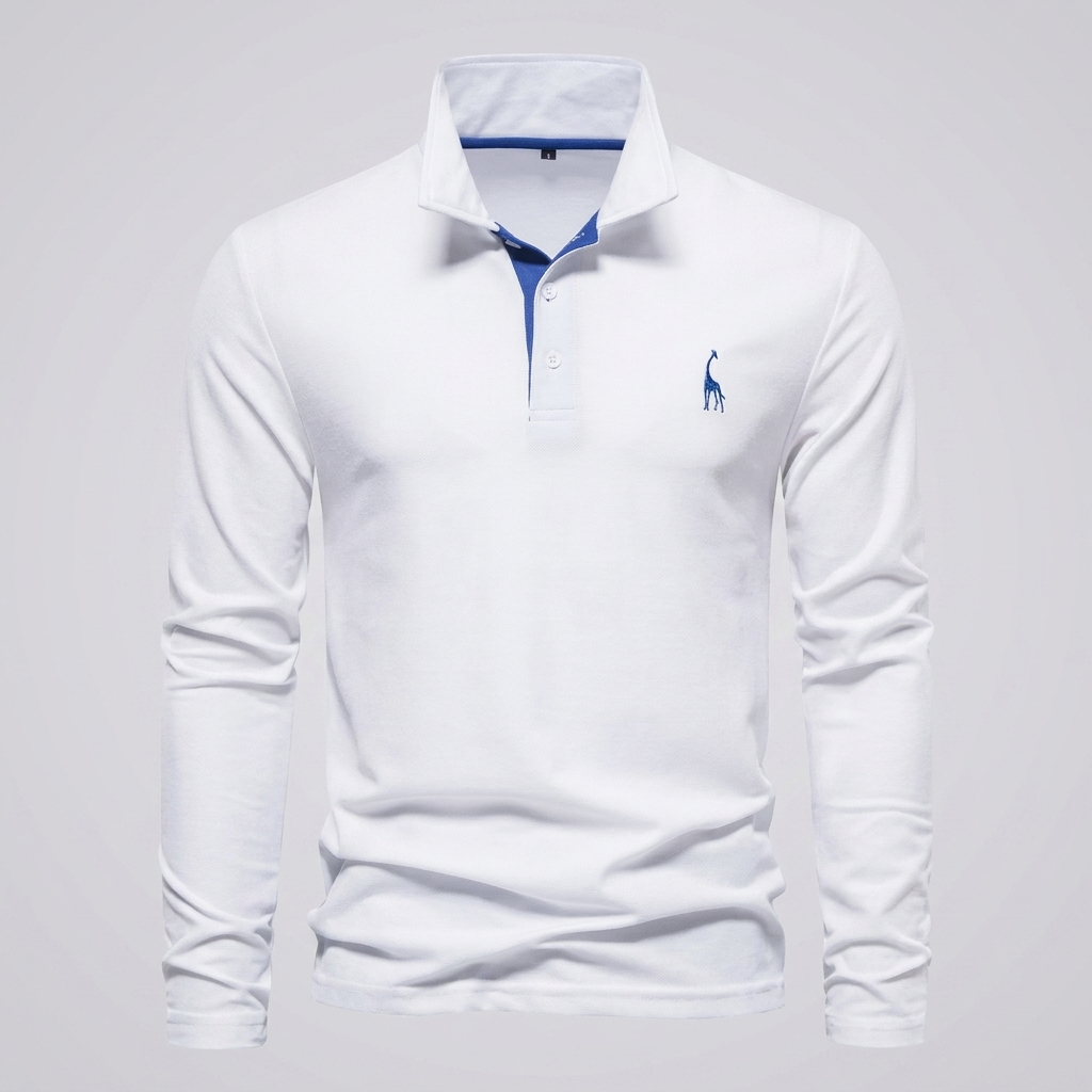 Men's Classic Polo Shirt with Button Neck